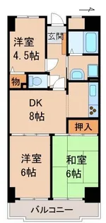 ライオンズマンションリバーサイド布施屋【9階】の間取り