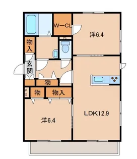ベレオ クシモト【1階】の間取り