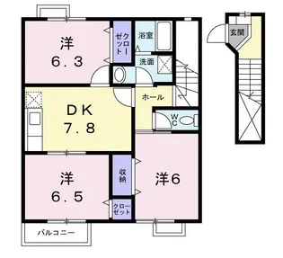 イーストワン【2階】の間取り
