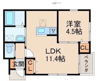 クラウンハイツ吹屋町Ⅱ【1階】の間取り