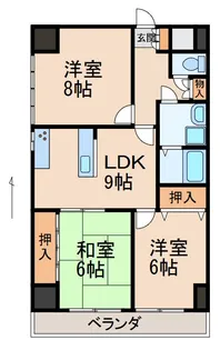 Wajima小雑賀マンション【6階】の間取り