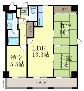 岡長マンション【1階】の間取り