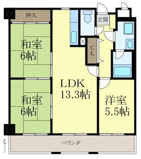 岡長マンション【3階】の間取り