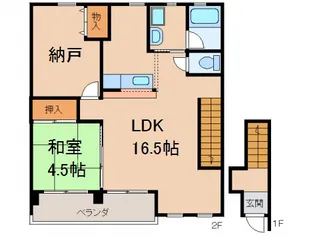 カルムガーデン岩出【2階】の間取り
