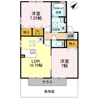ウィルモア ロッシェ B棟【1階】の間取り