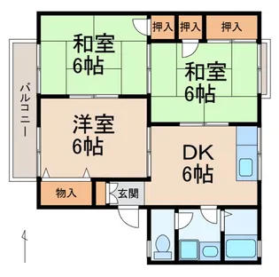セジュール梅ノ木C【2階】の間取り