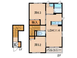 ブリリアンス根来【2階】の間取り