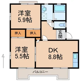 フレグランス笠田【2階】の間取り