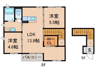 レジデンス保田Ⅱ【2階】の間取り