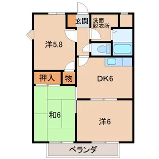 グリーンフルカルム【2階】の間取り