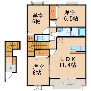 メゾン デ ソレイユⅡ【2階】の間取り