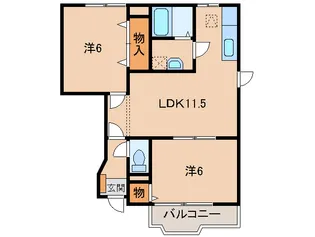 ラフィーネ関戸【1階】の間取り
