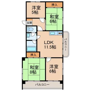 グランメール黒田【2階】の間取り