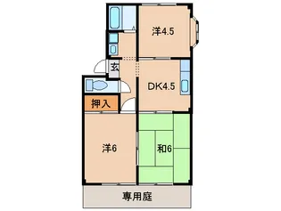エレガントハイツ岩出【1階】の間取り