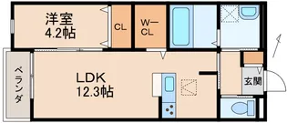 クラウンハイツ木広町A棟【1階】の間取り