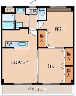 ウエストヒル松江【2階】の間取り