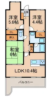 クローバーメゾン狐島【4階】の間取り