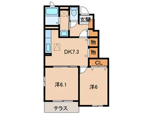 アバンツァート水尻【1階】の間取り
