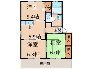 グランメール福島【1階】の間取り