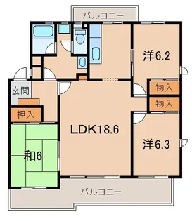 わんだふる関戸【1階】の間取り