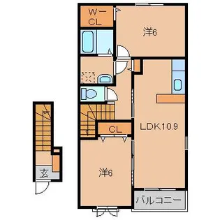 ベルモント スクエア【2階】の間取り