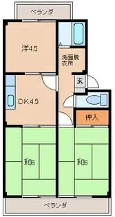 エレガントハイツ岩出【2階】の間取り