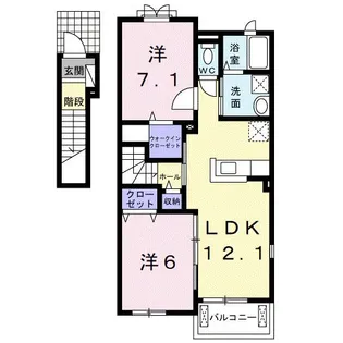 リュミエル ほしや【2階】の間取り