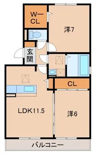 クレール寿【1階】の間取り