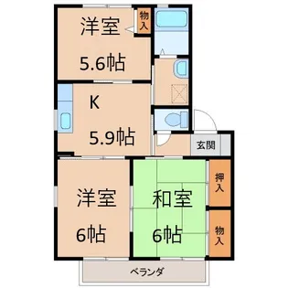 クインテット【2階】の間取り