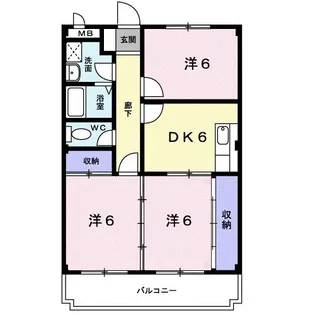 グレース吉田【2階】の間取り