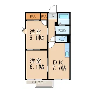 タウニィ井口Ⅱ【2階】の間取り