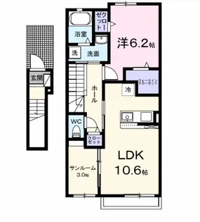 フロレゾンC【2階】の間取り
