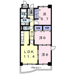 BrightHills H&K【1階】の間取り