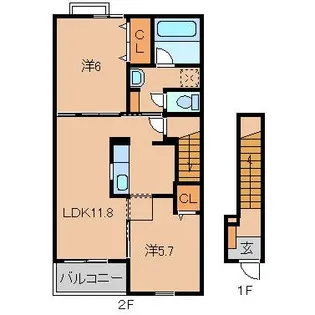 グランプラザ弐番館【2階】の間取り