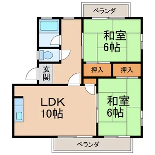フレグランス方【2階】の間取り