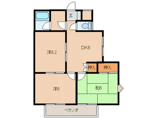 グリーンフルうちた【2階】の間取り