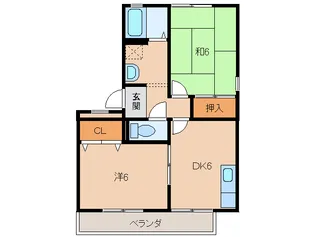 ハイカムール古屋【2階】の間取り