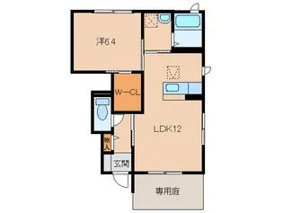 シャーメゾン岸宮【1階】の間取り
