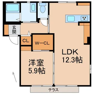 ラ.サルデーヌ【1階】の間取り