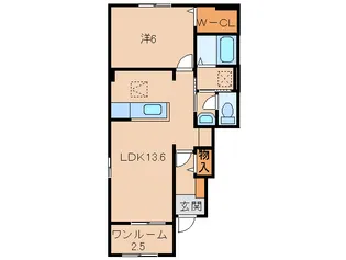 クラージュ Ⅱ【1階】の間取り