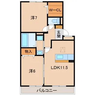 ファミリーメイト矢田【1階】の間取り