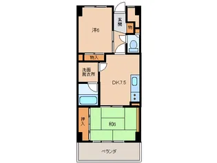 千代グランドマンション【6階】の間取り