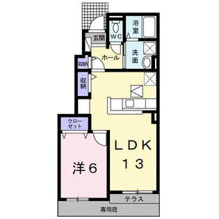 アンジュールARIDA Ⅱ【1階】の間取り