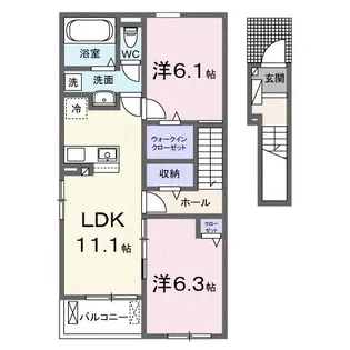 ケーズコート中迫3【2階】の間取り