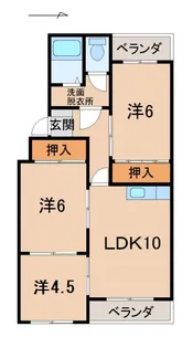 ルネみなと【1階】の間取り
