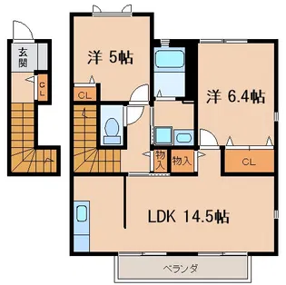 ブランシェ前田【2階】の間取り