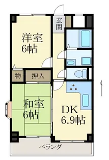 グリーンヒル北大池【2階】の間取り