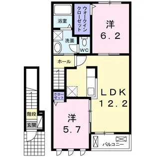 ハピア Ⅲ【2階】の間取り