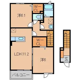 アクエリアス【2階】の間取り