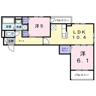 ヴァン・ヴェール【2階】の間取り